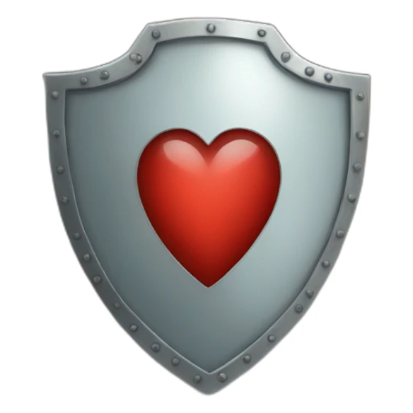 Shield heart sticker