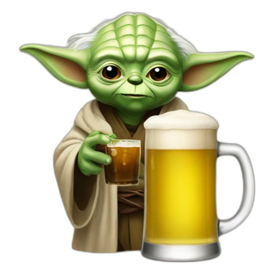 Yoda drink a beer sticker