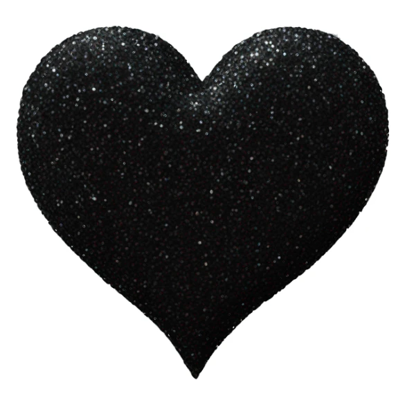 Black glittery heart  sticker