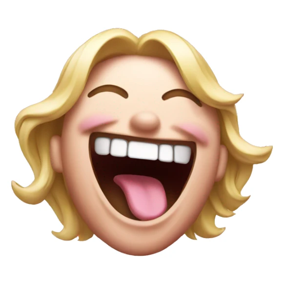 pink laughing emoji  sticker