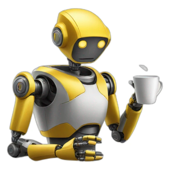 ROBOT DRINKING TEA lipton sticker