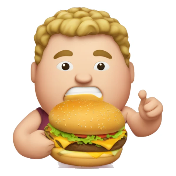 Fat person eating a burger  sticker