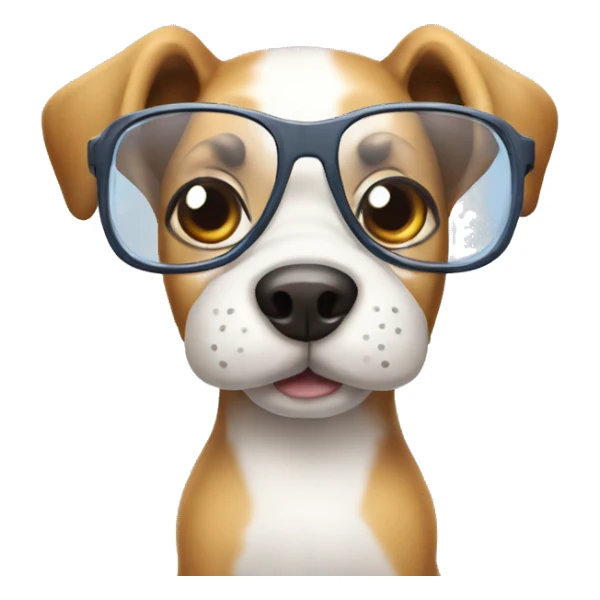 Cute dog with Glas  sticker