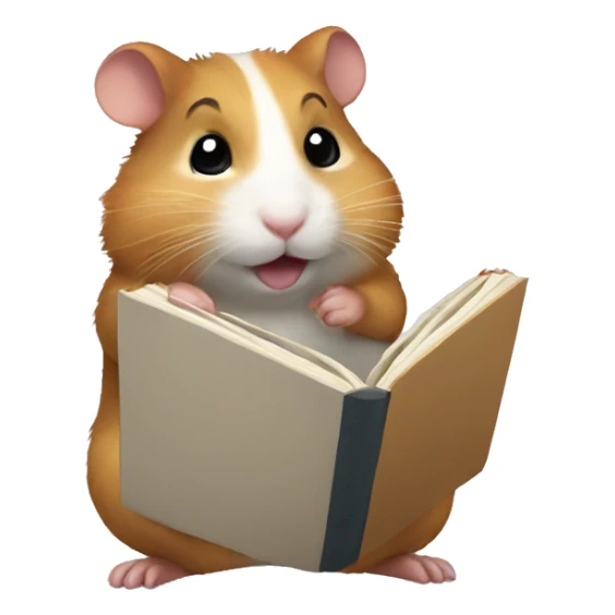 hamster holding a book sticker