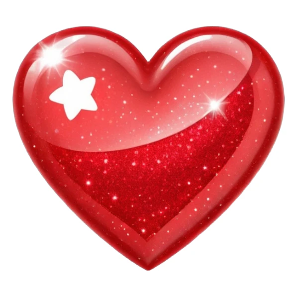 Glitter heart sticker