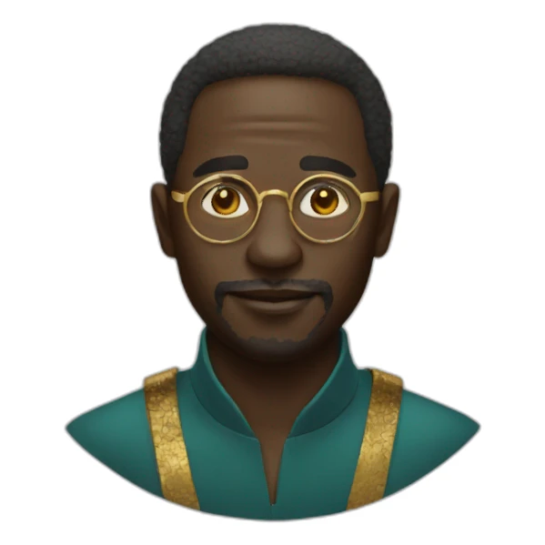 African  man in round gold glasses sticker
