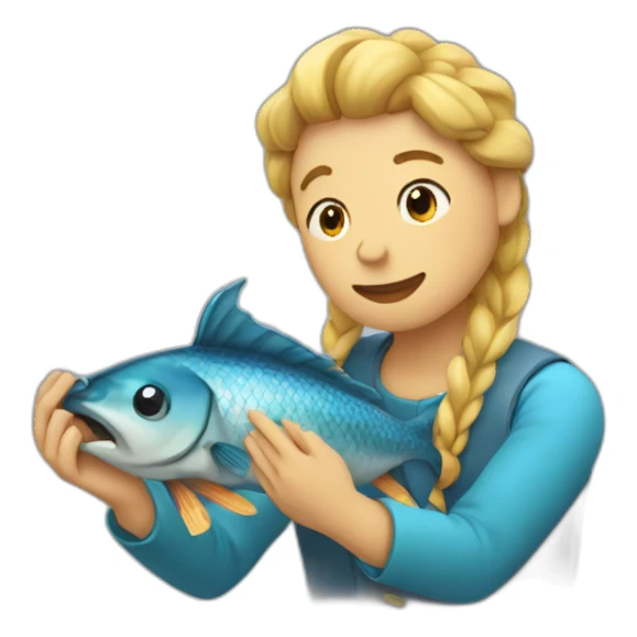 a person is rubbing a fish sticker