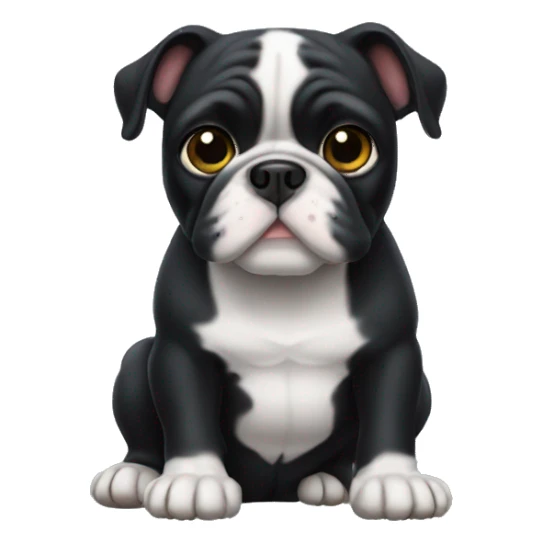 Small black bulldog sticker