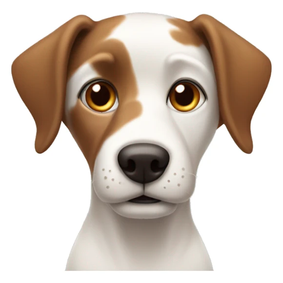 White dog with brown spots and straight ears sticker