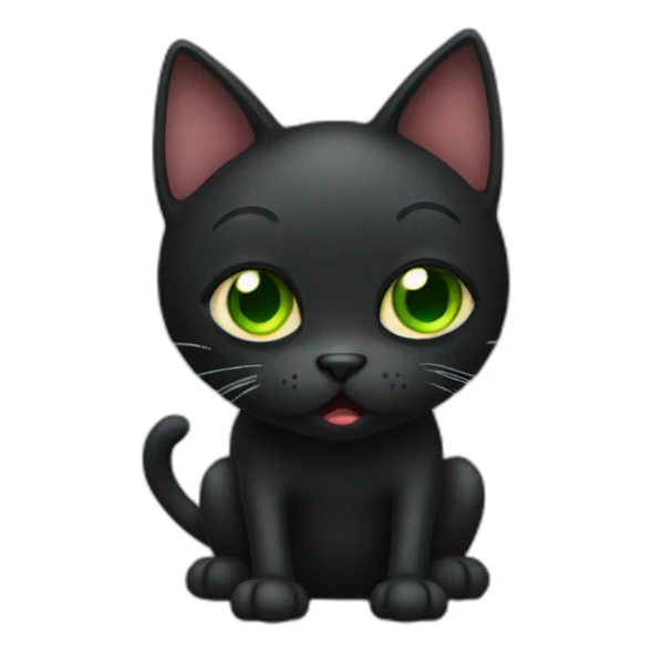 black cat with vomiting and eyes sticker