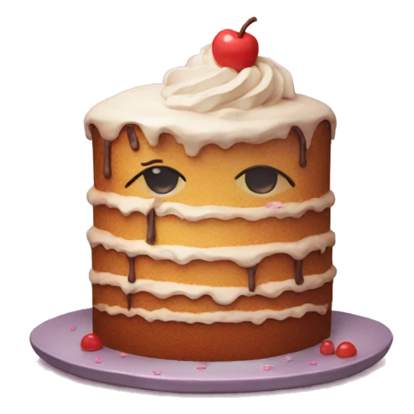 sad cake sticker