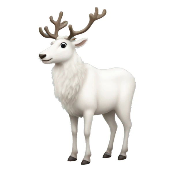 A white reindeer full body   sticker