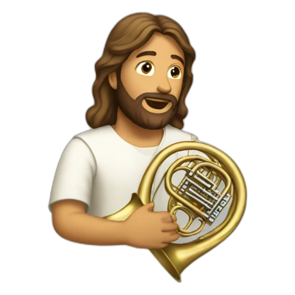 Jesus playing the tuba sticker