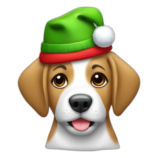 perrito snauzer con gorra de navidad sticker
