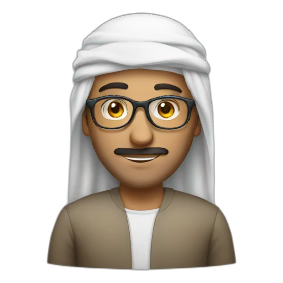 An Arab man wearing glasses sticker