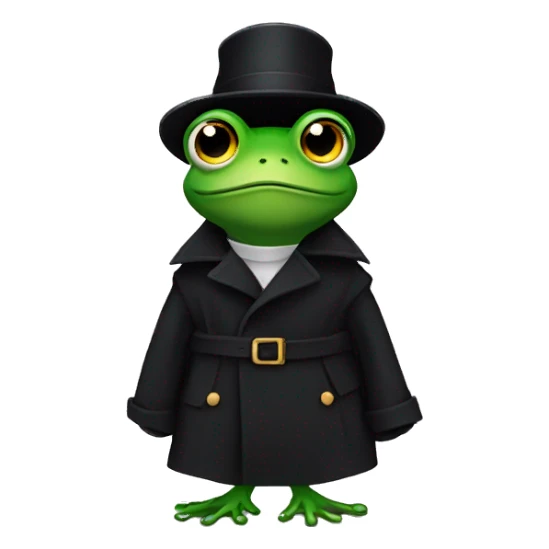 frog in a black trenchcoat sticker