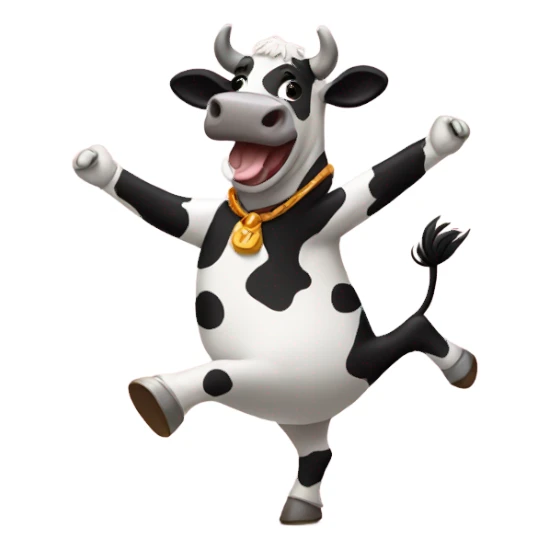 Dancing cow sticker