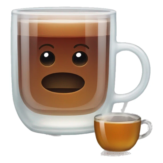 glass with hot tea sticker