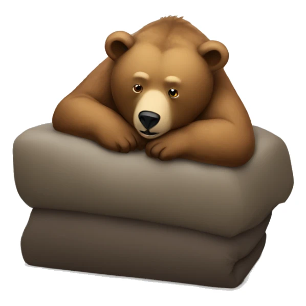 A bear laying on top of a man sticker