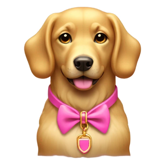 Golden dog with pink collar sticker