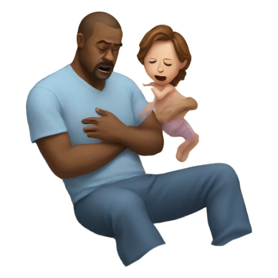 White dad freaking out while wife is during childbirth sticker