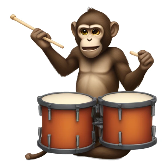 monkey banging drums sticker