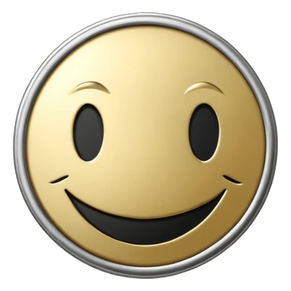 Silver coin smiley face sticker