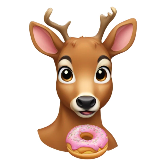 Deer eating a donut  sticker