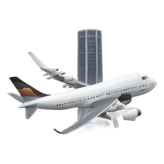 2 towers and a plane sticker