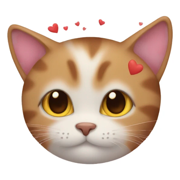 A cat covered with hearts sticker