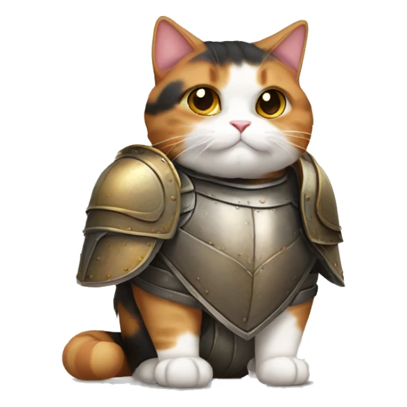 Fat calico cat with armor  sticker