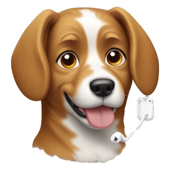 Dog with airpods  sticker