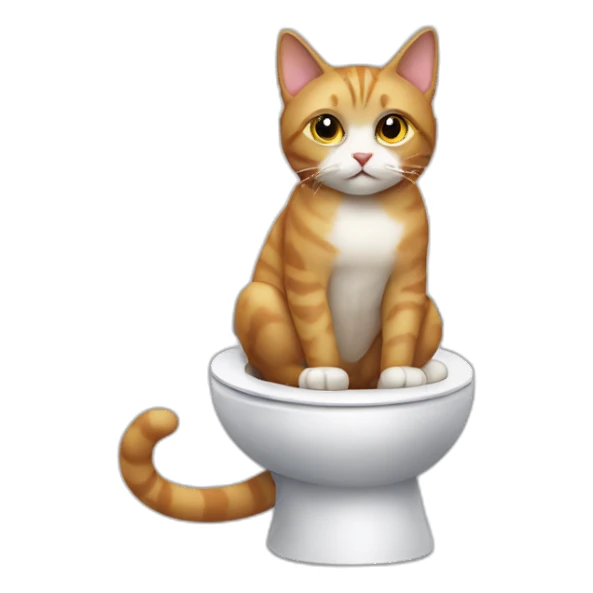 Cat sitting on a toilet sticker