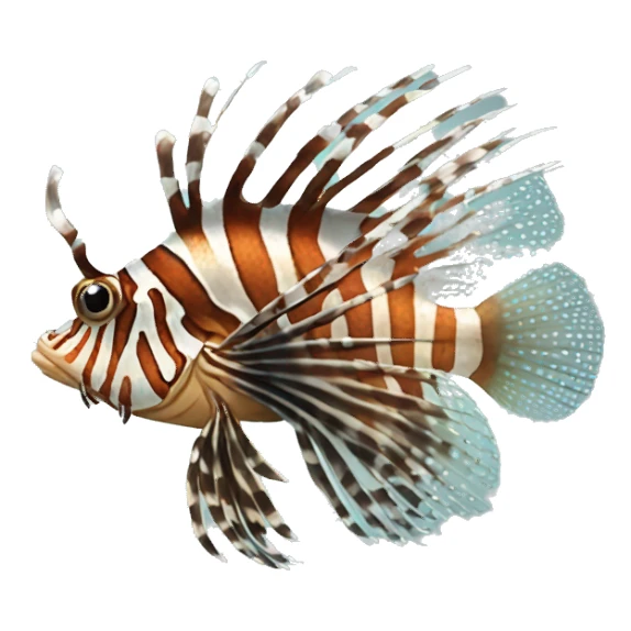 lionfish with spectacles and moustache sticker