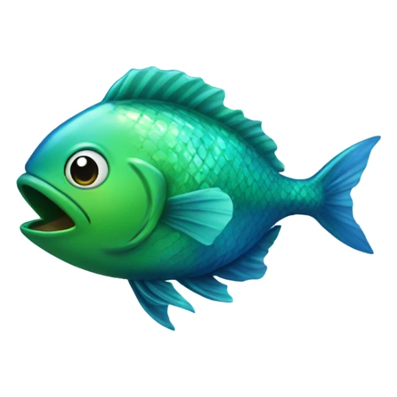 Shiny blue and green fish sticker