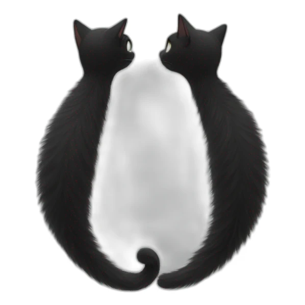 two cats tails forming a heart sticker