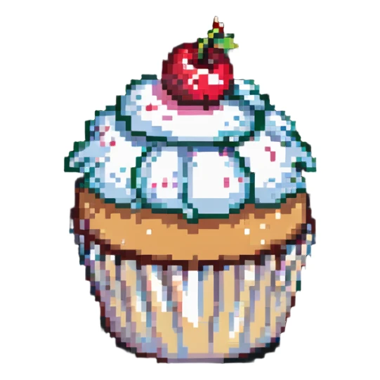 vanilla cupcake with a cherry on top sticker