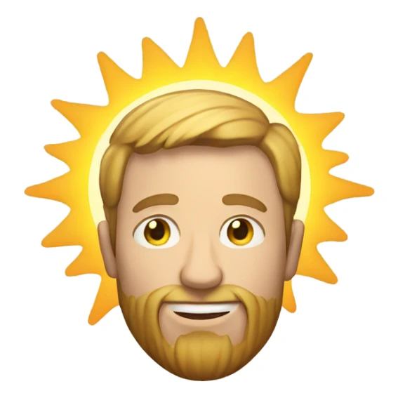 White Man holding sun sticker