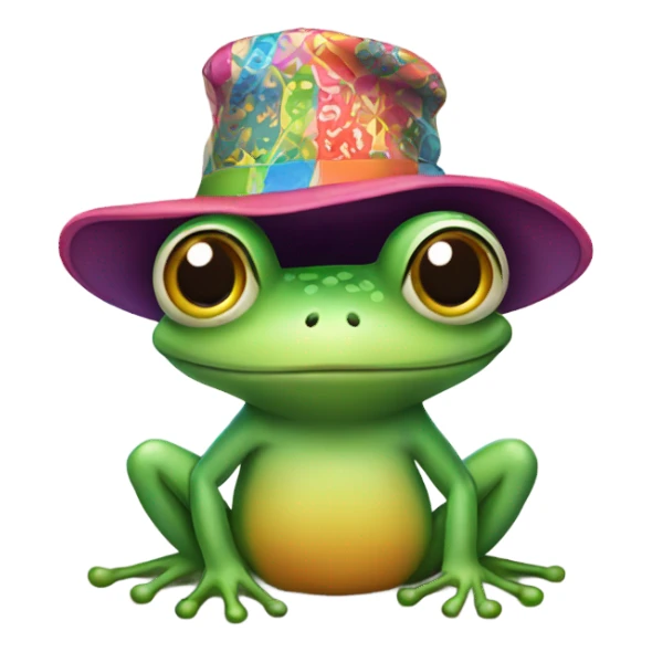 frog with hat  sticker