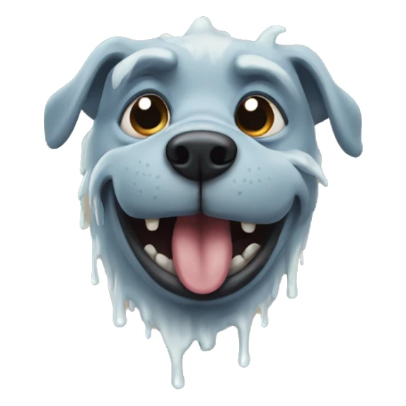 Melting troll faced dog sticker