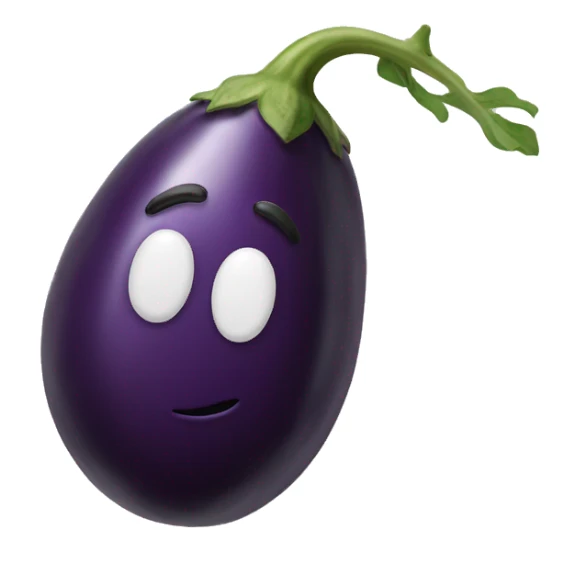 Eggplant with white paint coming out sticker