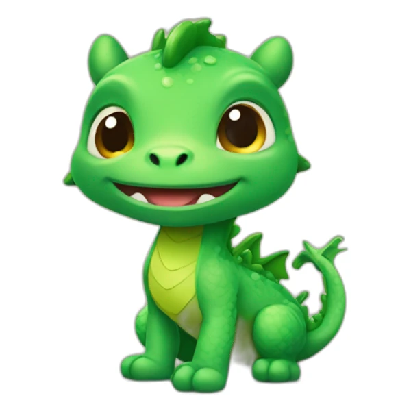 A cute green little dragon sticker