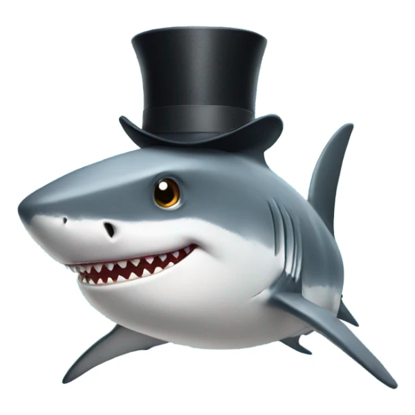 Shark with a top hat sticker