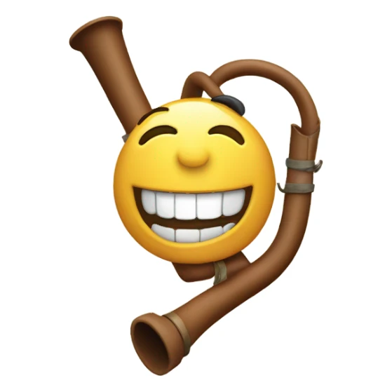 Smiling face with long pipe sticker