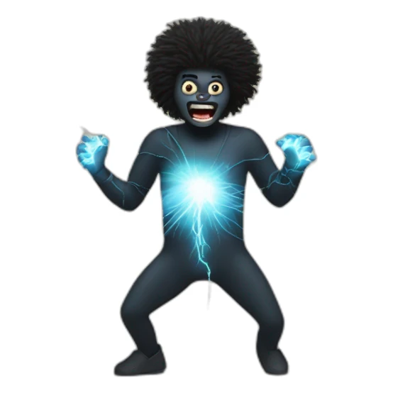 Gollywog getting an electric shock sticker
