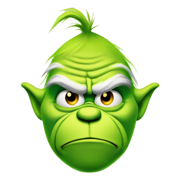 Grinch frowning sticker