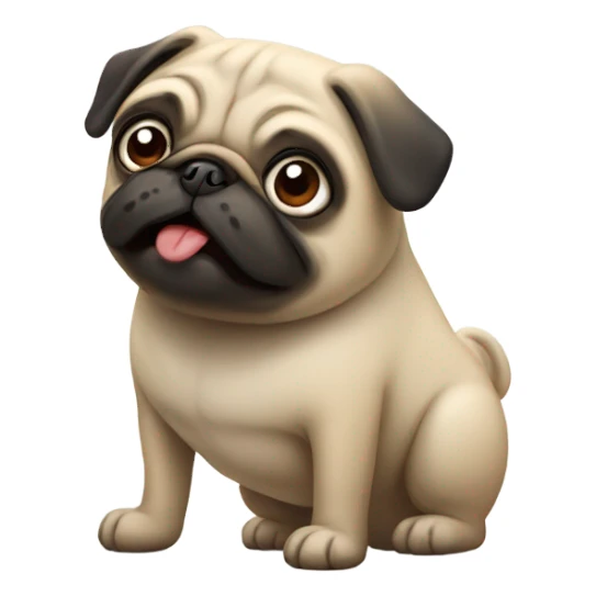 Pug pooping sticker