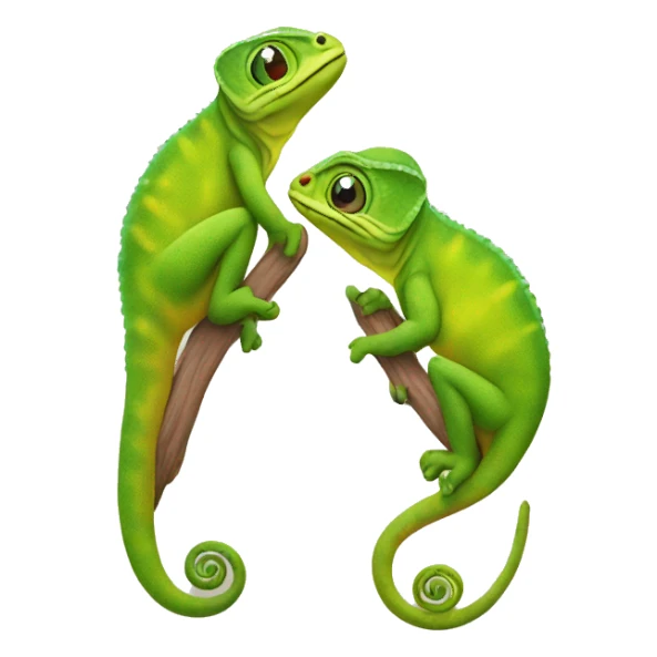 Two chameleons in love sticker