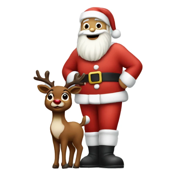 Santa with Rudolph sticker