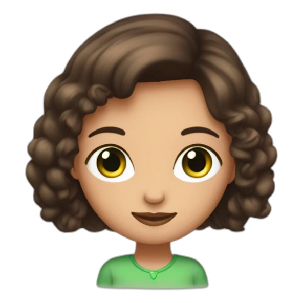 Fille brune avec les yeux vert sticker